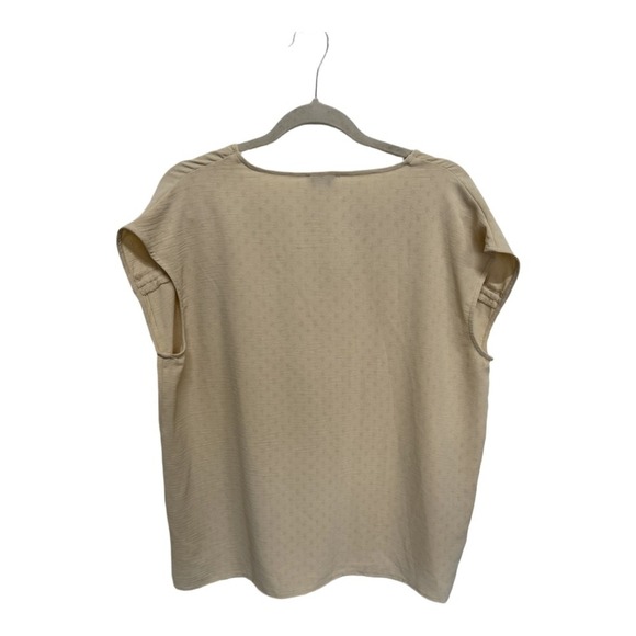 Beige Boho VNeck Tassel Blouse Size Large Concert Light Weight Minimalist - Picture 4 of 6